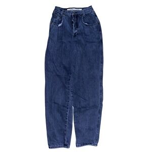 Vintage Zena Jeans Womens 7 Dark Wash High Waisted Tapered Leg Button Fly Denim